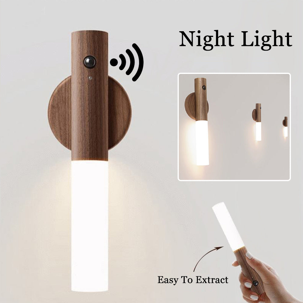 Auto LED USB Magnetic Wood Wireless