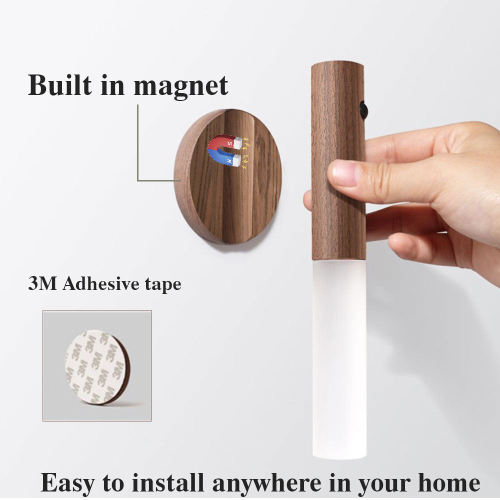 Auto LED USB Magnetic Wood Wireless