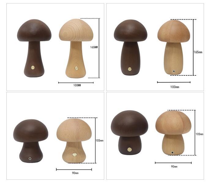 INS Wooden Cute Mushroom LED Night Light With